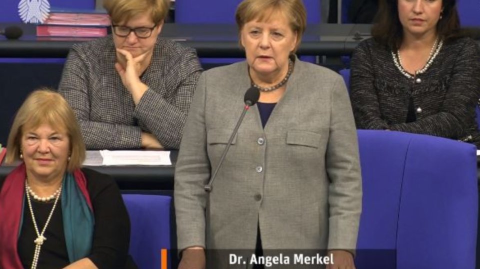 Angela Merkelová v Bundestagu